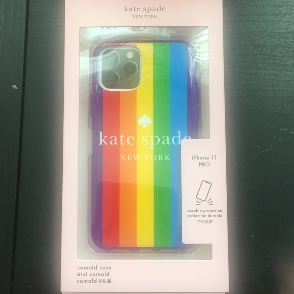 Kate Spade rainbow striped iPhone 11 Pro case